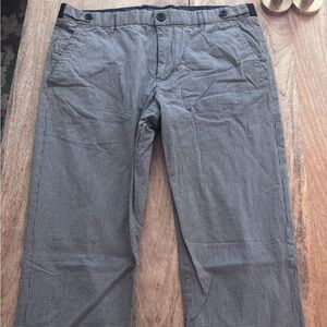Men's Gray Checkered Chinos